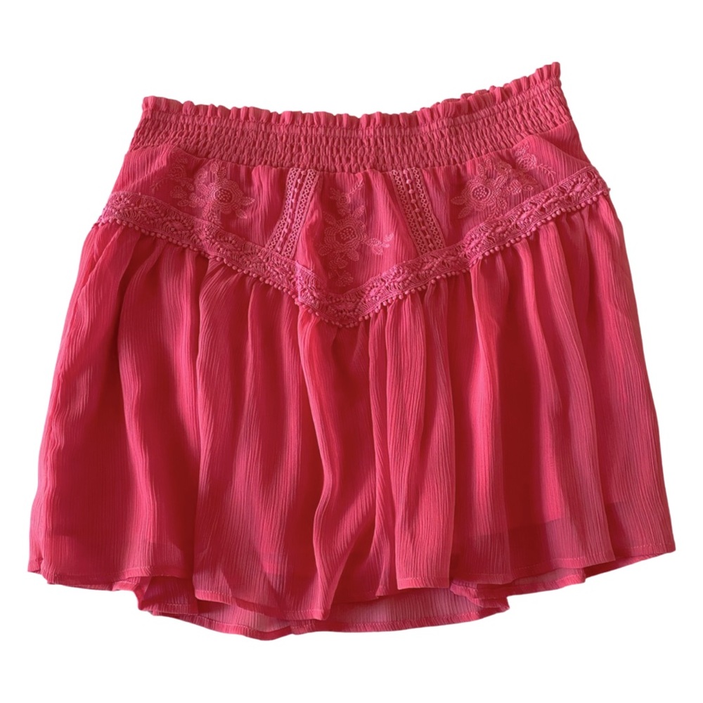 Francesca’s, Embroidered Trim, Stretch Waist, Pink Skirt